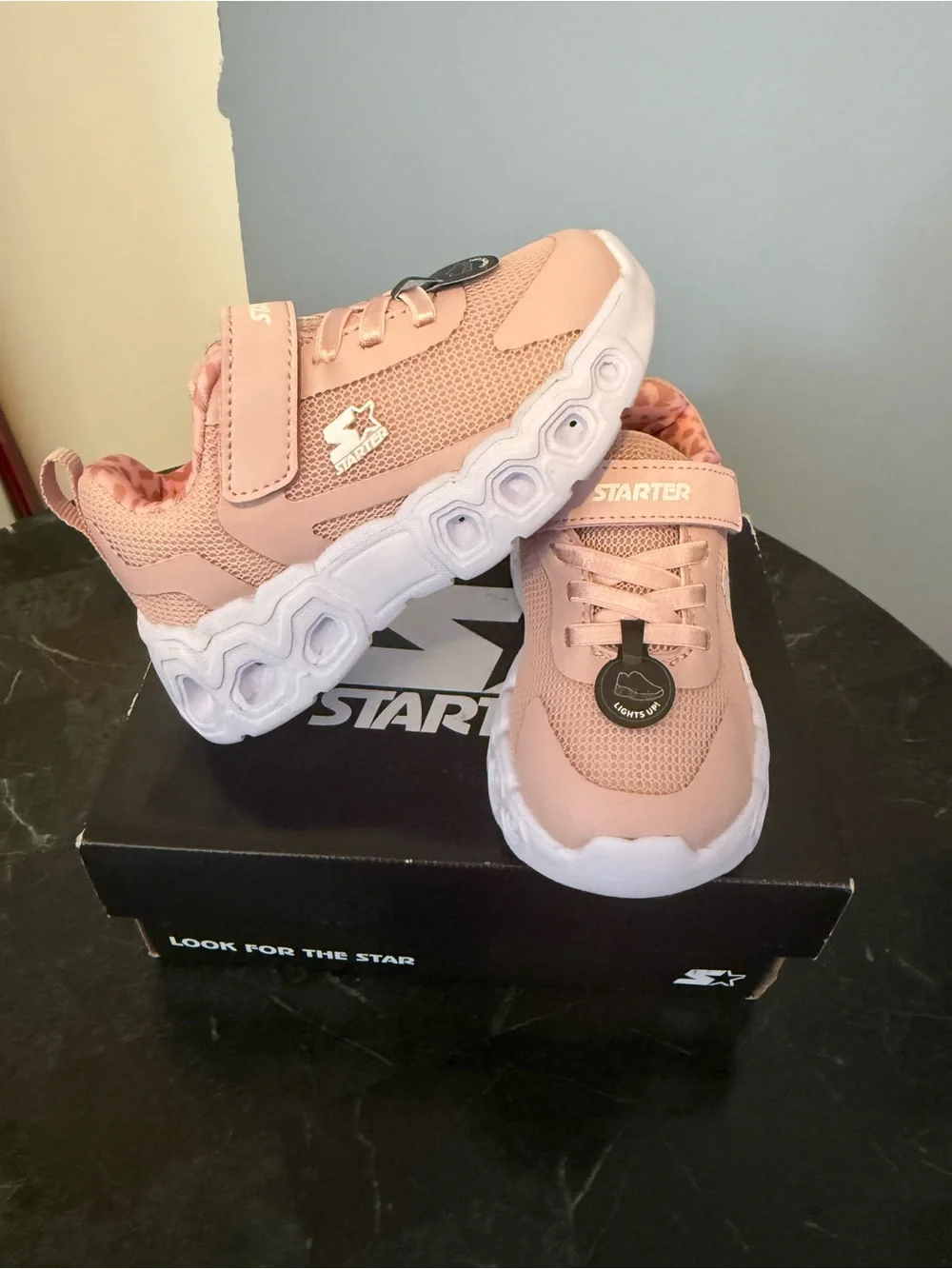 STARTER Kids Peach-Pink Mesh Sneaker with White Sole